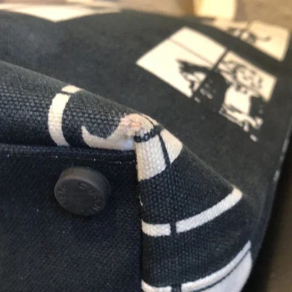 CHANEL Coco Canvas Window Tote Bag Black White Classic - Picture 14 of 15